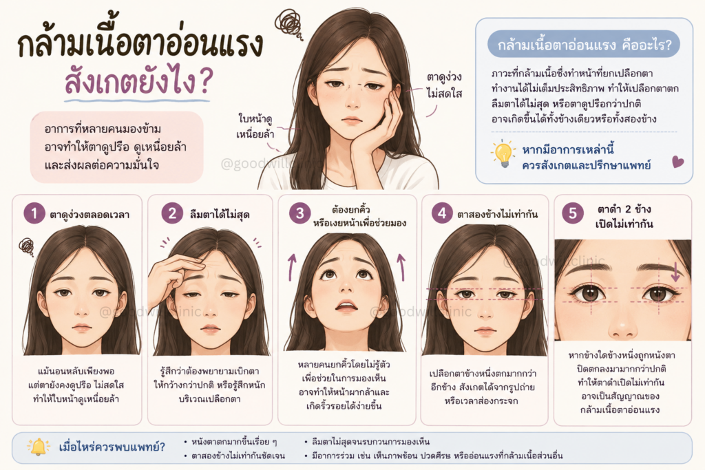 กล้ามเนื้อตาอ่อนแรง สังเกตยังไง