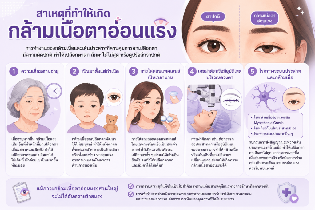 กล้ามเนื้อตาอ่อนแรง เกิดจากอะไร